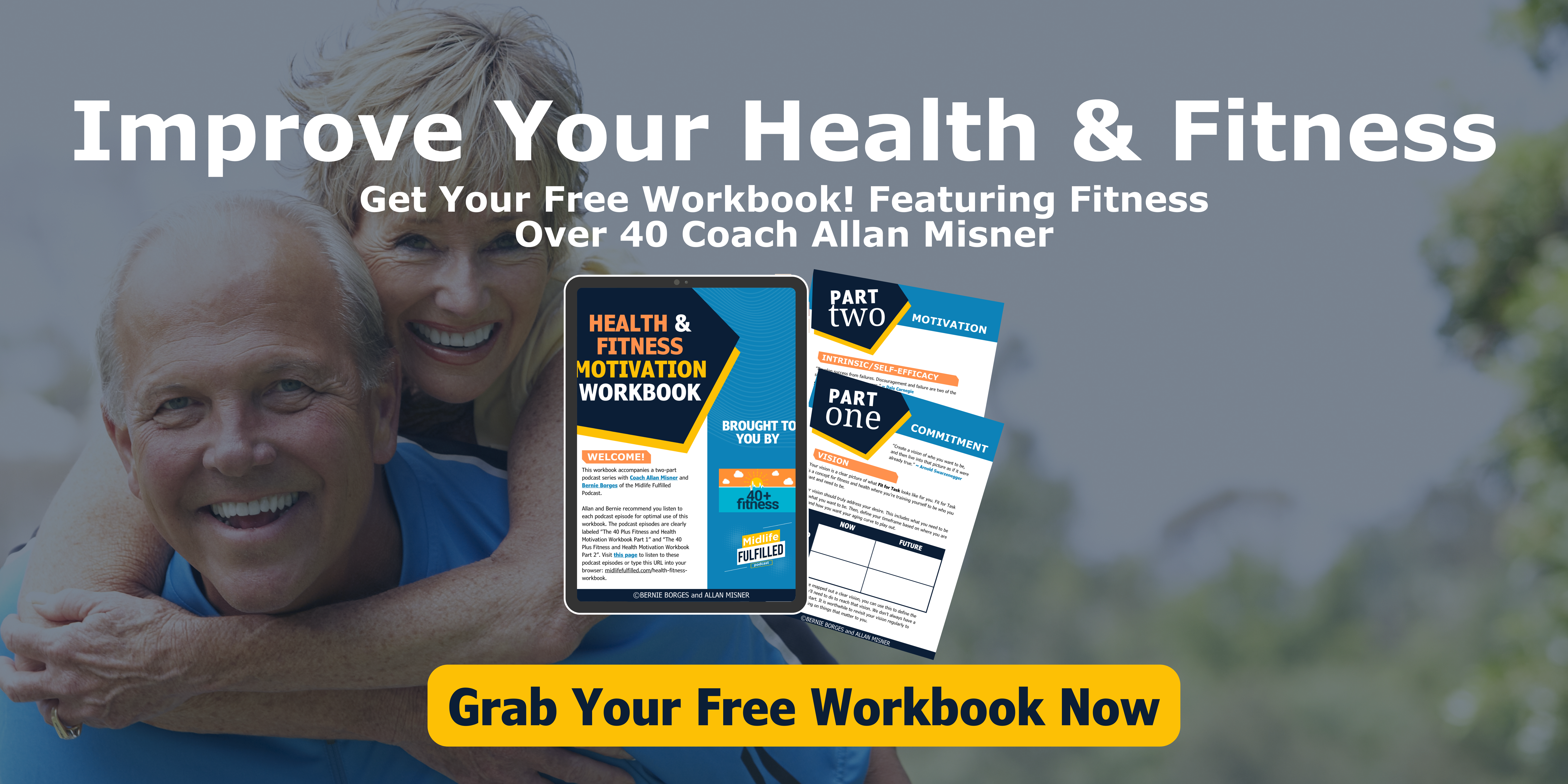 Health and Fitness Motivation Workbook Pop Up | Midlife Fulfilled Podcast