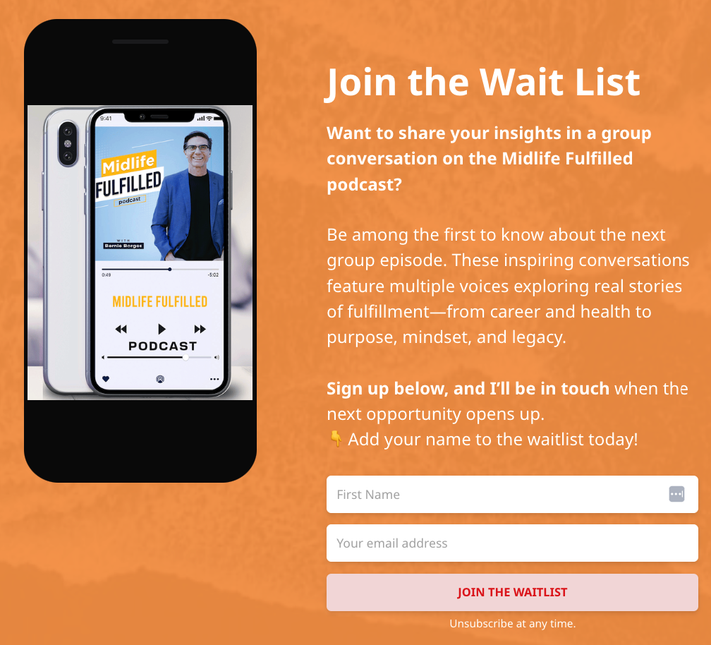 Group Recording Waitlist | Midlife Fulfilled Podcast 